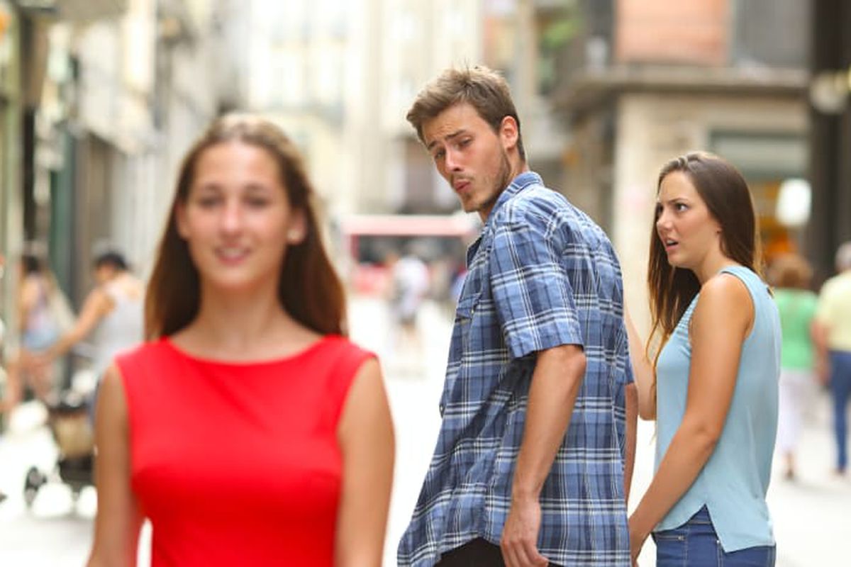 Distracted Boyfriend meme about Dermalogica
