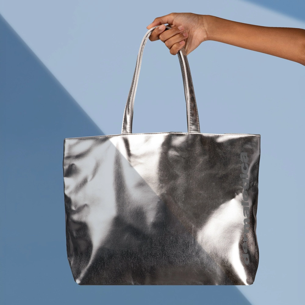 silver tote bag - gift